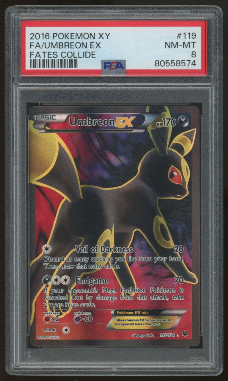 2016 Pokemon Umbreon EX Fates Collide Full Art #119 PSA