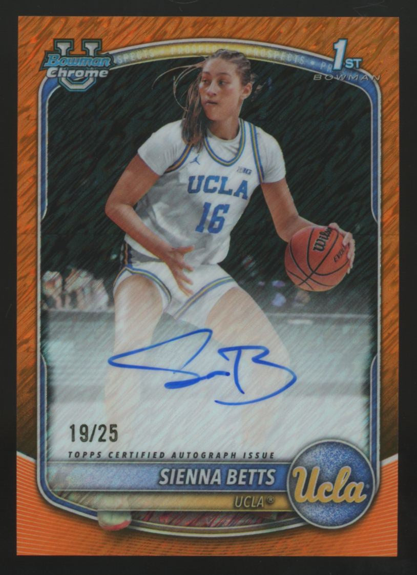 2025-26 Bowman Sienna Betts 1st Orange Shimmer Refractor Auto /25 #CPA-SB