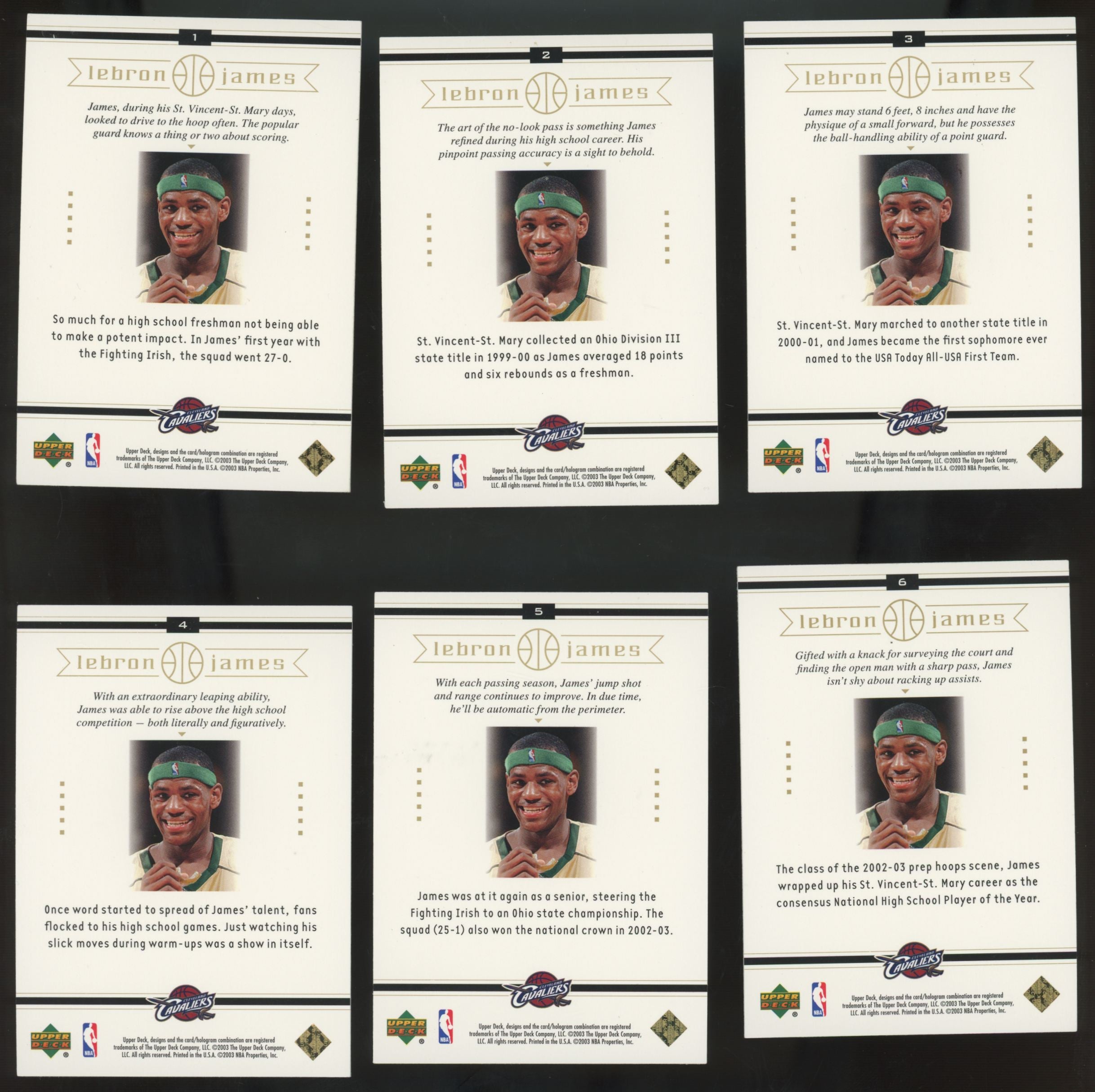 2003-04 Upper Deck LeBron James RC Complete Set (30/30)