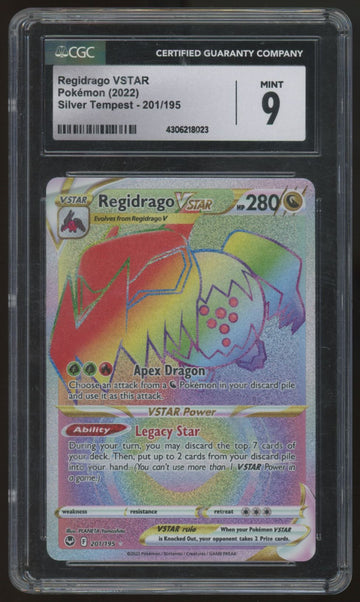 2022 Pokemon Regidrago VSTAR Silver Tempest Secret #201 CGC 9