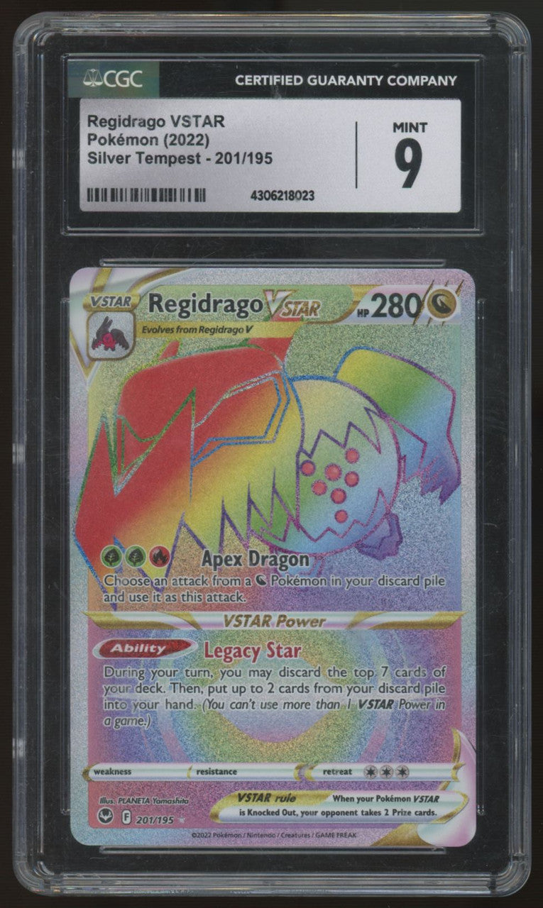2022 Pokemon Regidrago VSTAR Silver Tempest Secret #201 CGC 9