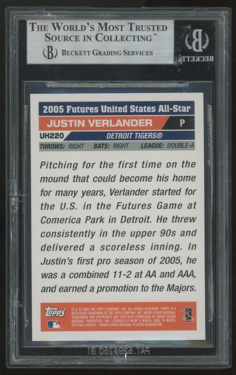 2005 Topps Update Justin Verlander RC First Year #UH220 BGS 9