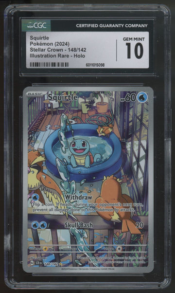 2024 Pokemon Squirtle Stellar Crown Illustration Rare #148 CGC 10