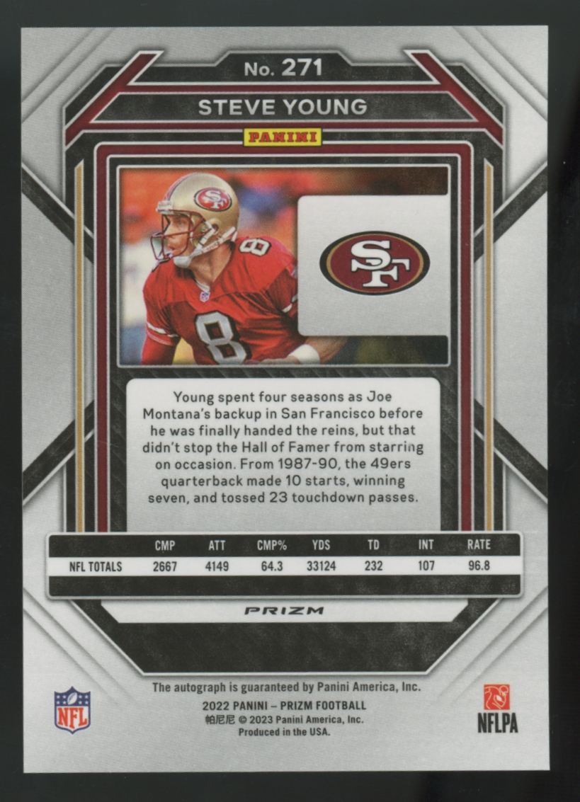 2022 Panini Prizm Steve Young Silver Auto #271