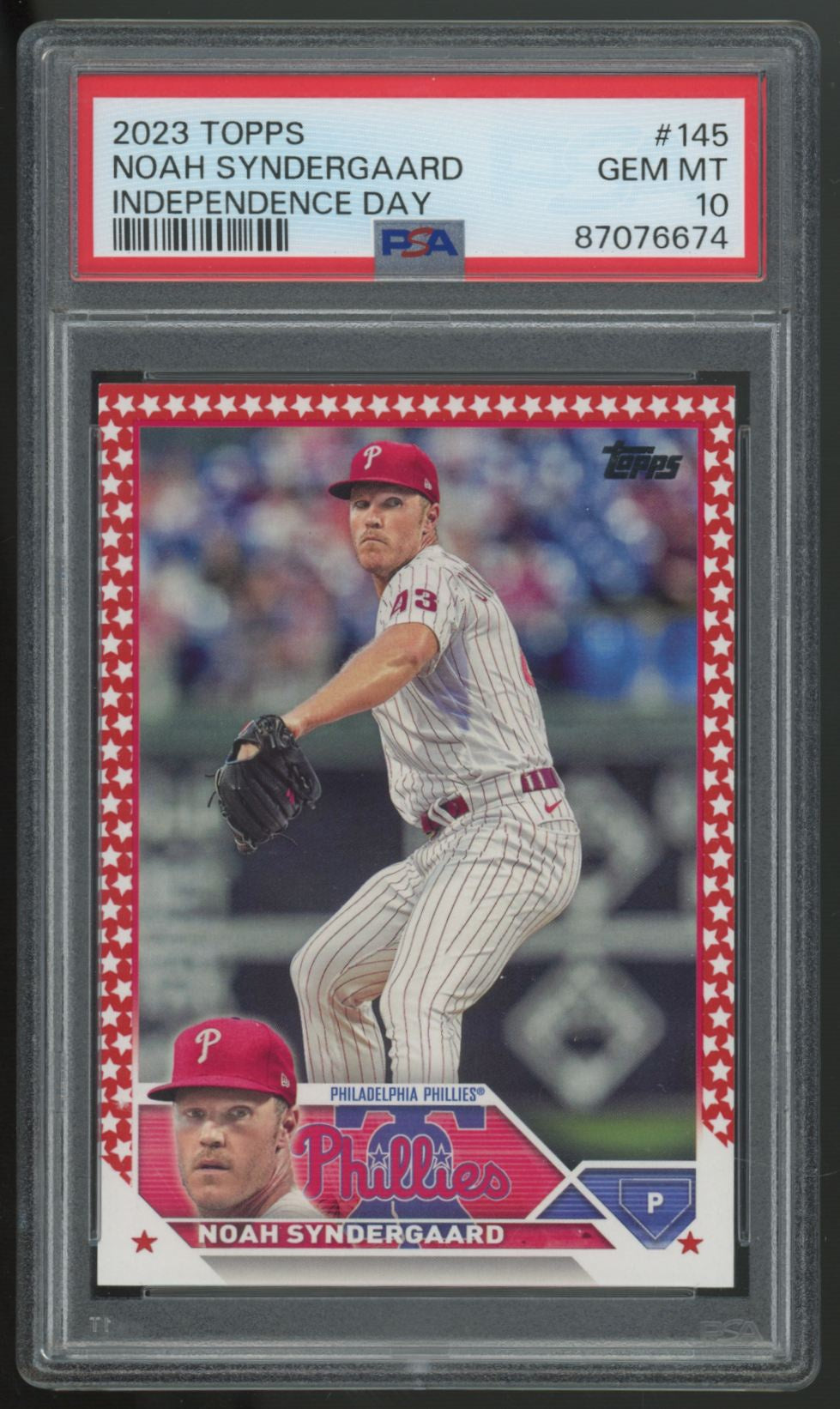 2023 Topps Series One Noah Syndergaard Independence Day /76 #145 PSA 10
