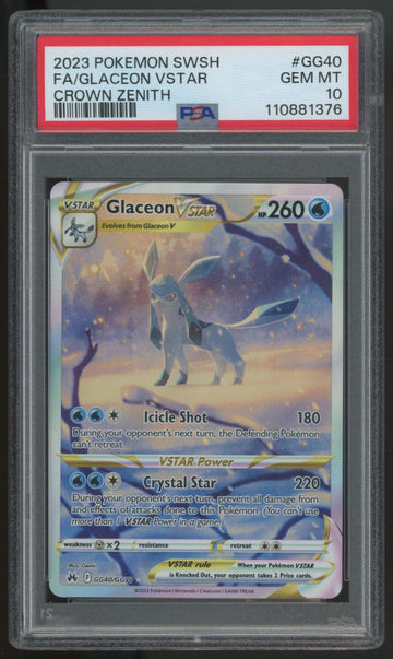 2023 Pokemon Glaceon VSTAR Crown Zenith Full Art #GG40 PSA 10