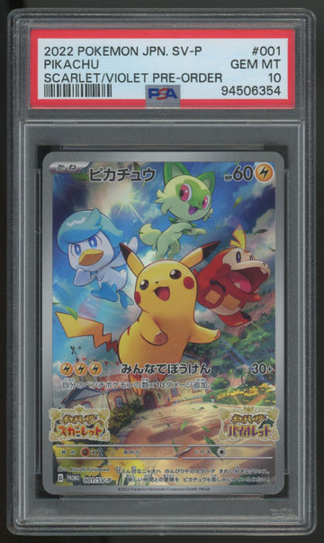 2022 Pokemon Pikachu Scarlet/Violet Preorder Japanese Promo #001 PSA 10