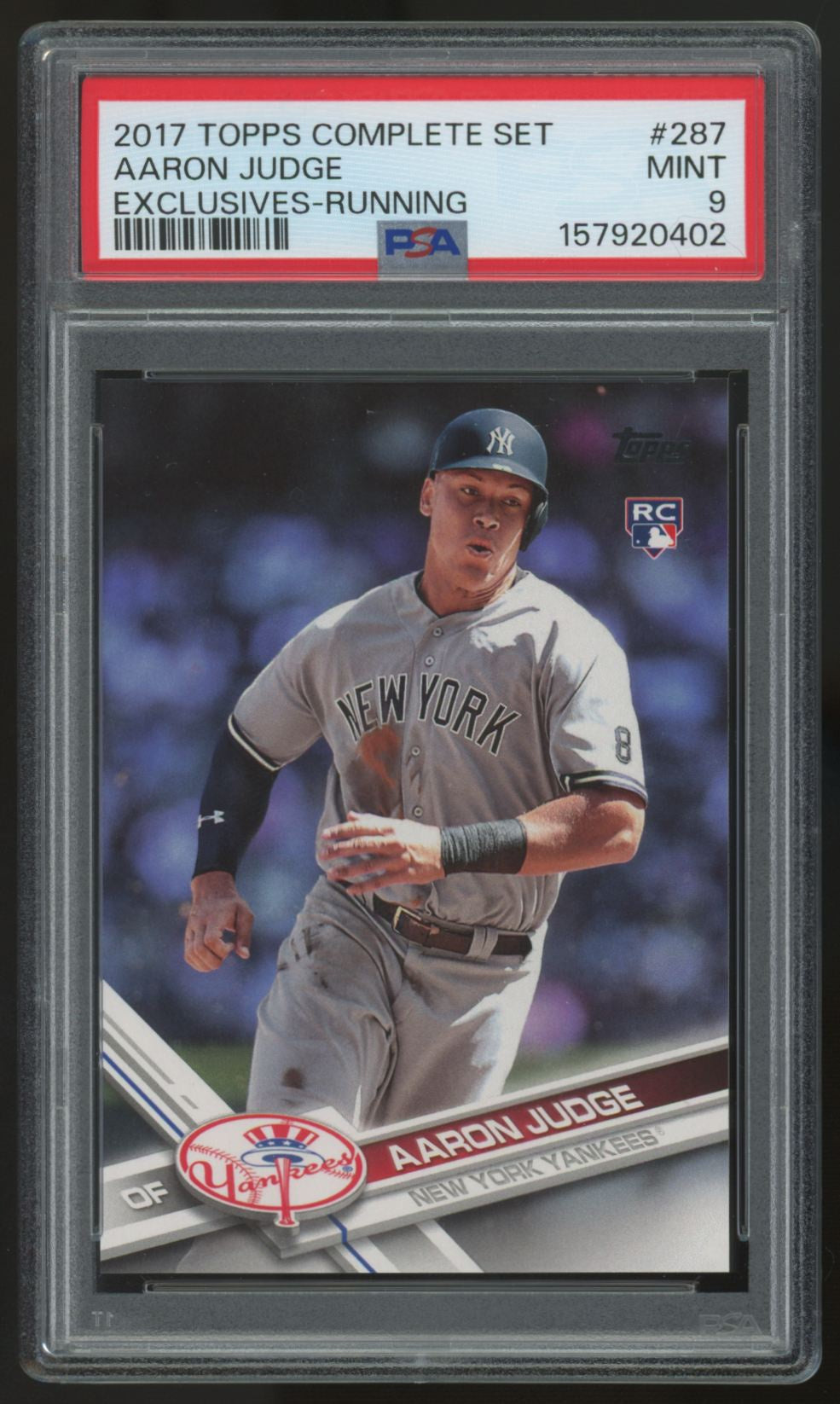 2017 Topps Complete Set Aaron Judge RC Exclusives-Running #287 PSA 9