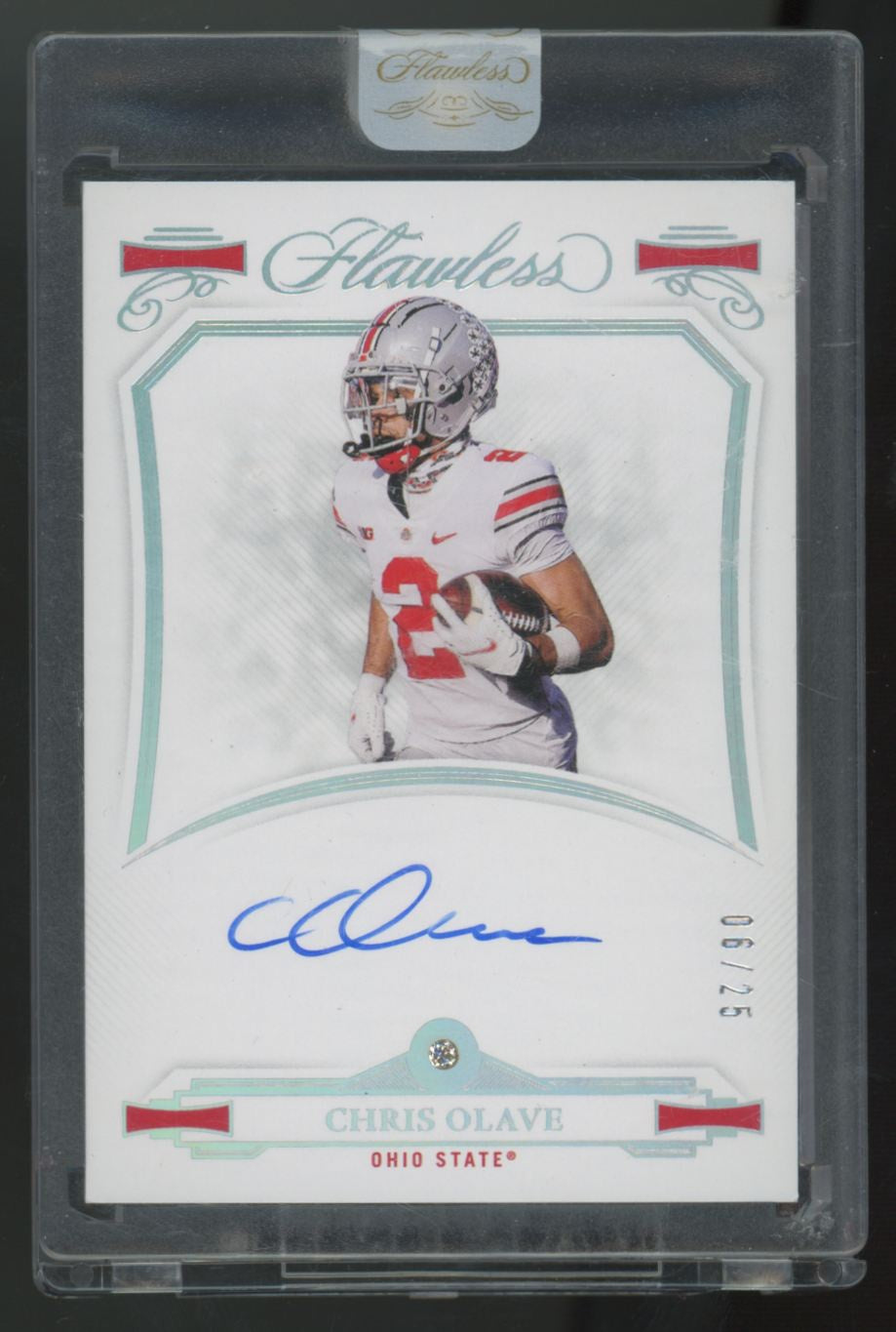 2022 Panini Flawless Collegiate Chris Olave Diamond Auto /25 #GS-COL