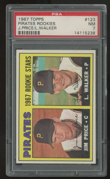 1967 Topps Jim Price/Luke Walker RC Rookie Stars #123 PSA 7