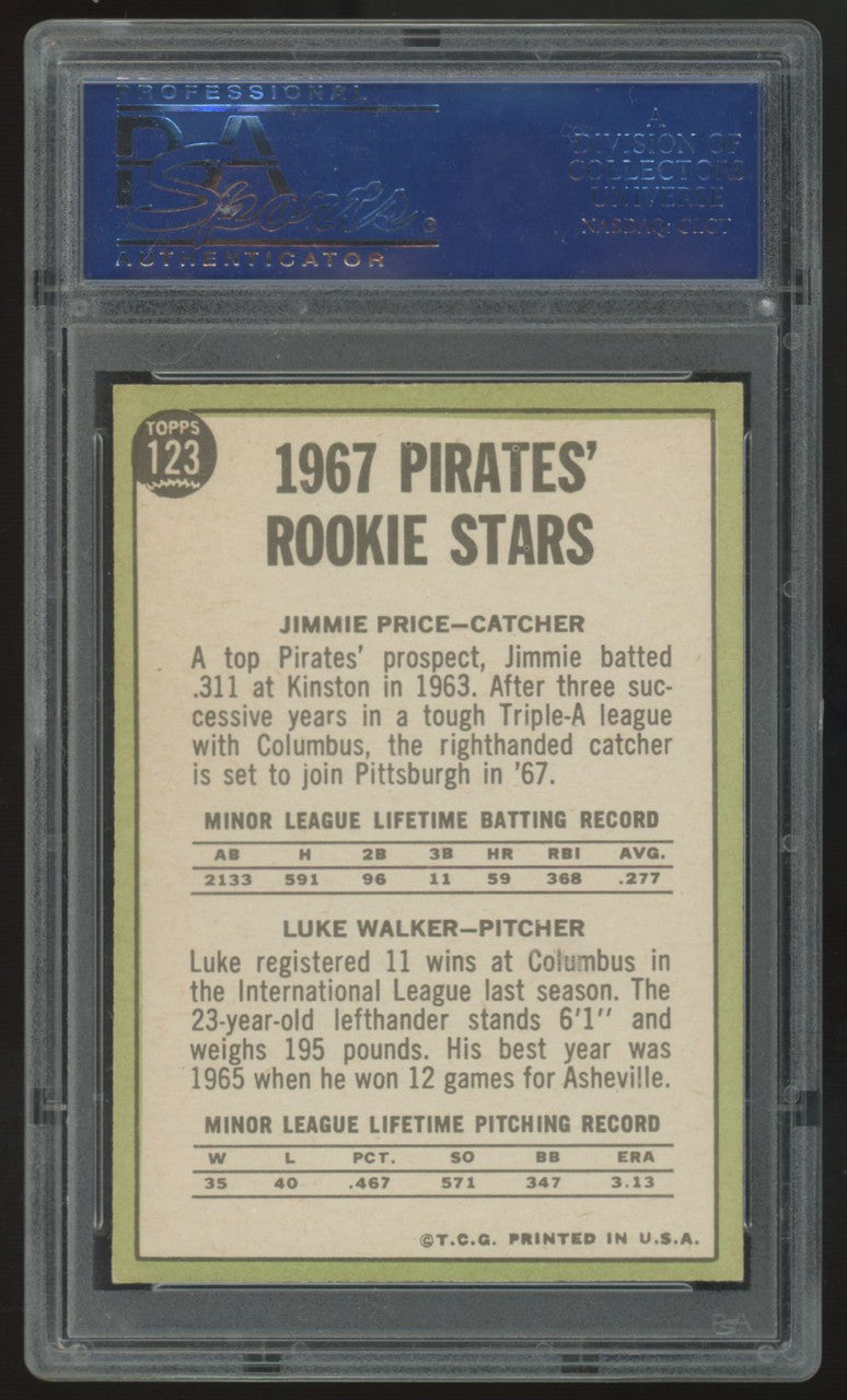 1967 Topps Jim Price/Luke Walker RC Rookie Stars #123 PSA 7