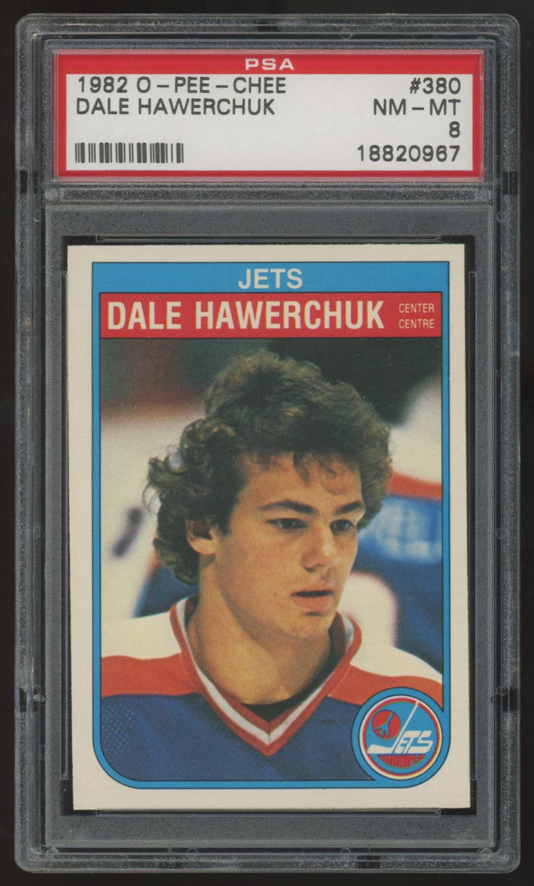 1982-83 O-Pee-Chee Dale Hawerchuk RC #380 PSA 8