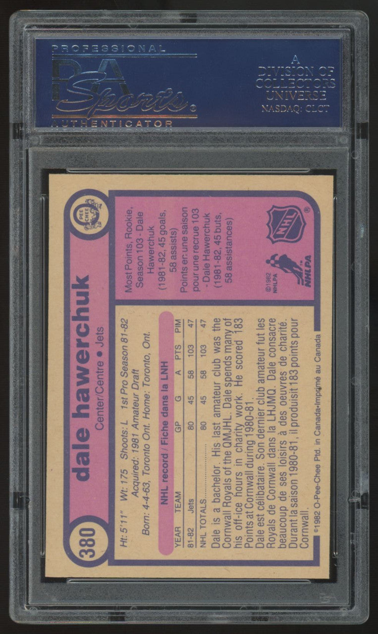 1982-83 O-Pee-Chee Dale Hawerchuk RC #380 PSA 8