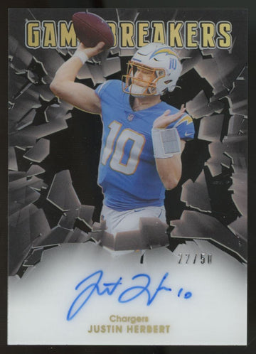 2021 Panini One Justin Herbert Game Breakers Auto /50 #GBR-JHE