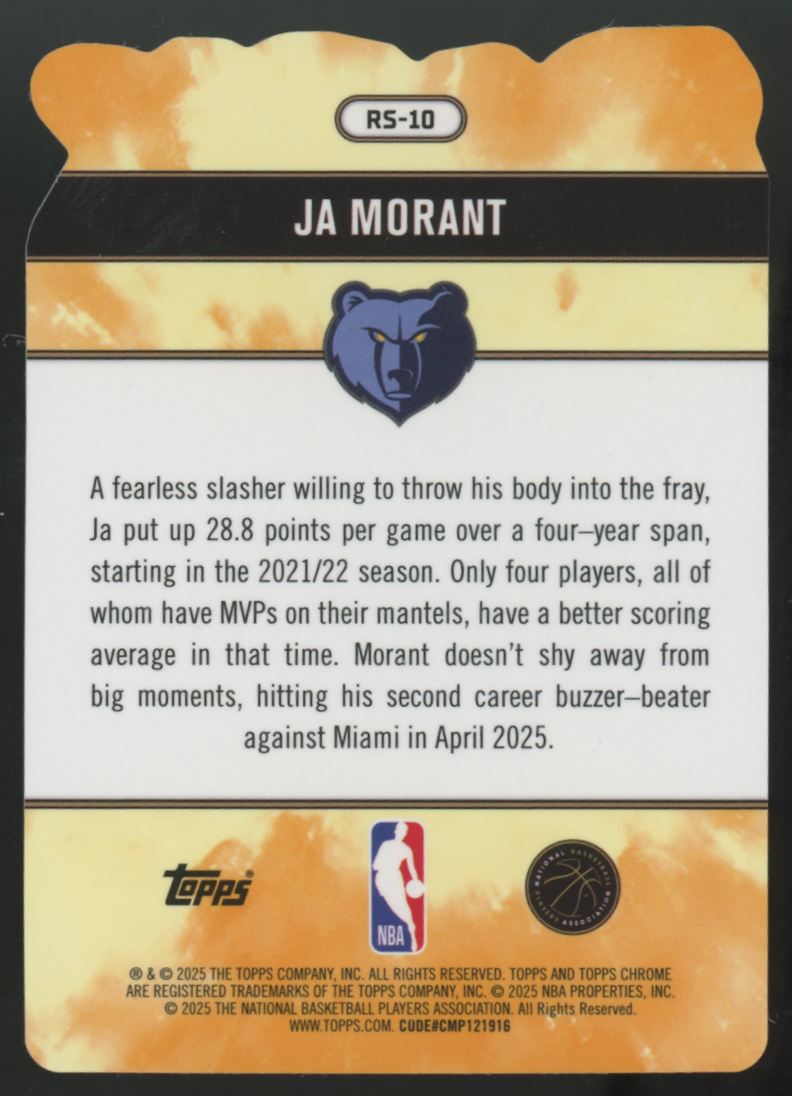 2025-26 Topps Chrome Ja Morant Rock Stars Die-Cut #RS-10
