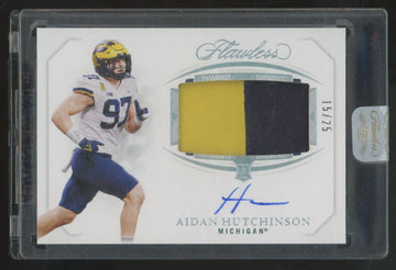 2022 Panini Flawless Aidan Hutchinson RC Patch Auto RPA /25 #139