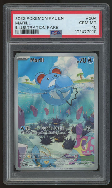 2023 Pokemon Marill Paldea Evolved Illustration Rare #204 PSA 10
