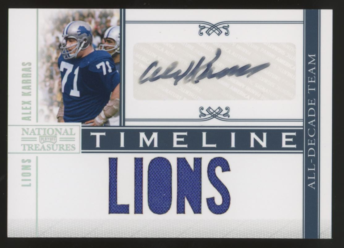 2011 National Treasures Alex Karras Timeline Patch Auto /25 #1 "B"
