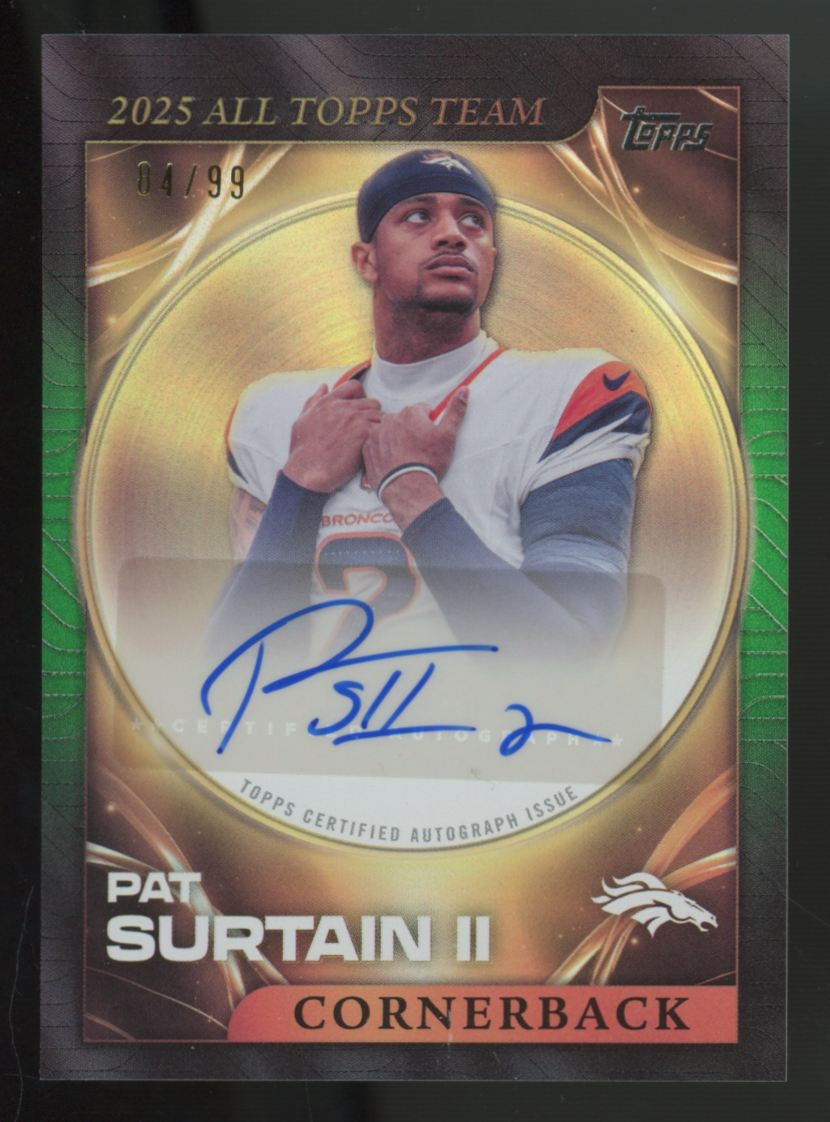 2026 Topps Flagship Pat Surtain II Green All Team Auto /99 #ATTA-PS
