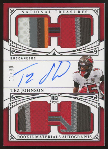 2025 National Treasures Tez Johnson RC Materials Quad Patch Auto RPA /99