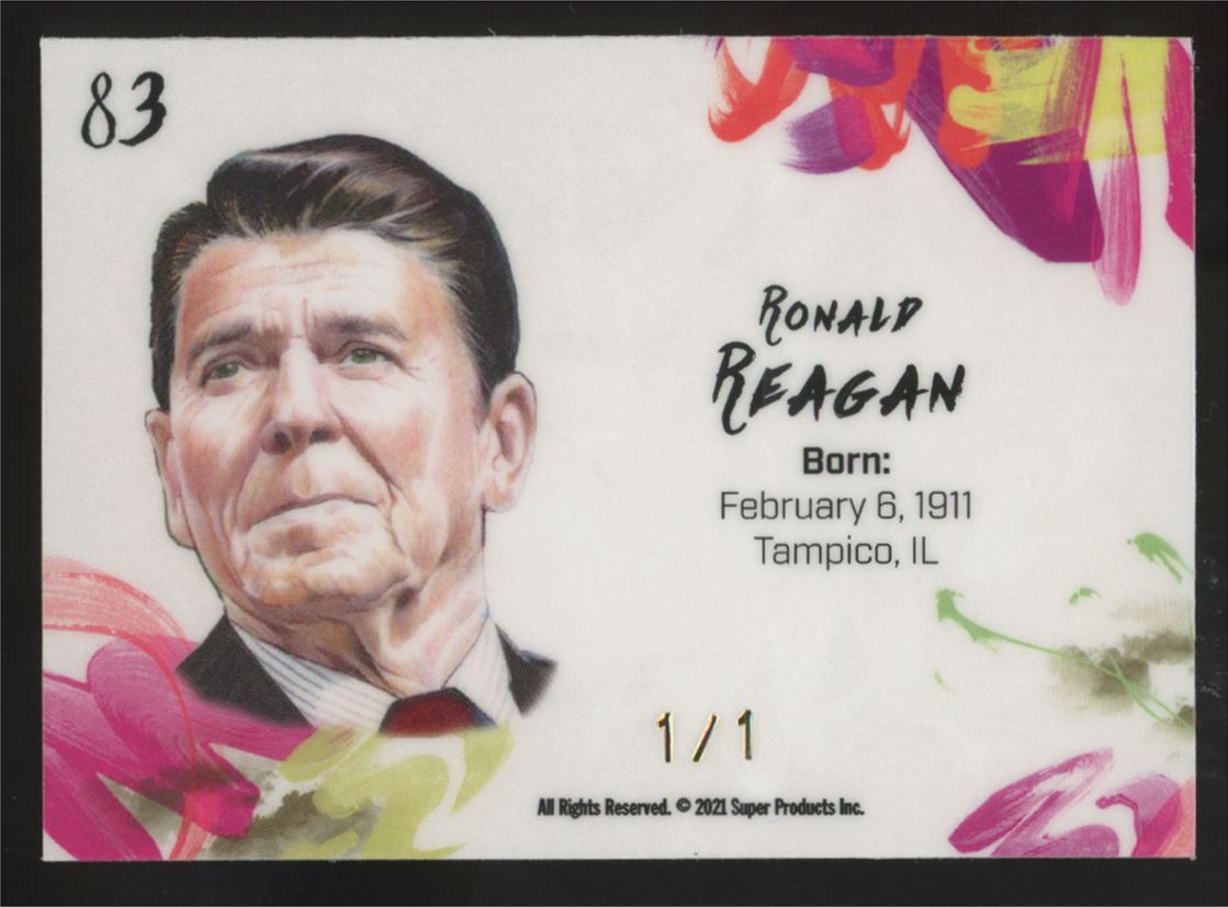 2021 Super Break Pieces Of The Past Ronald Regan Ice 1/1 #83