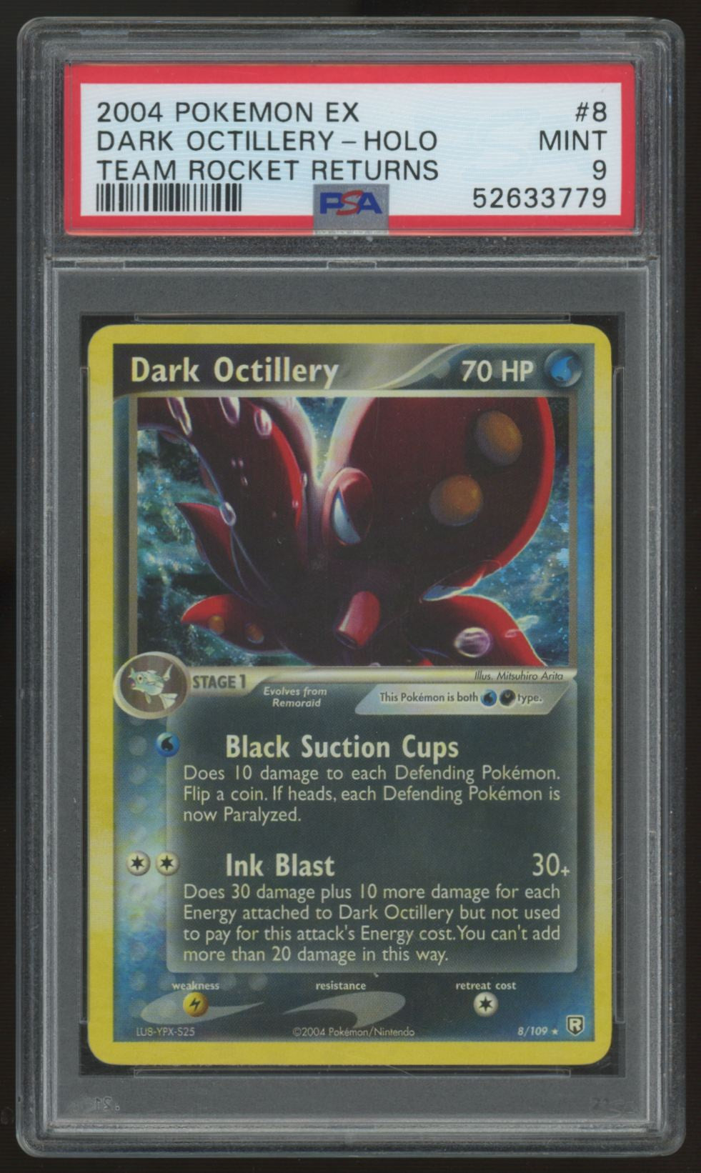 2004 Pokemon Dark Octillery Team Rocket Returns Holo #8 PSA 9
