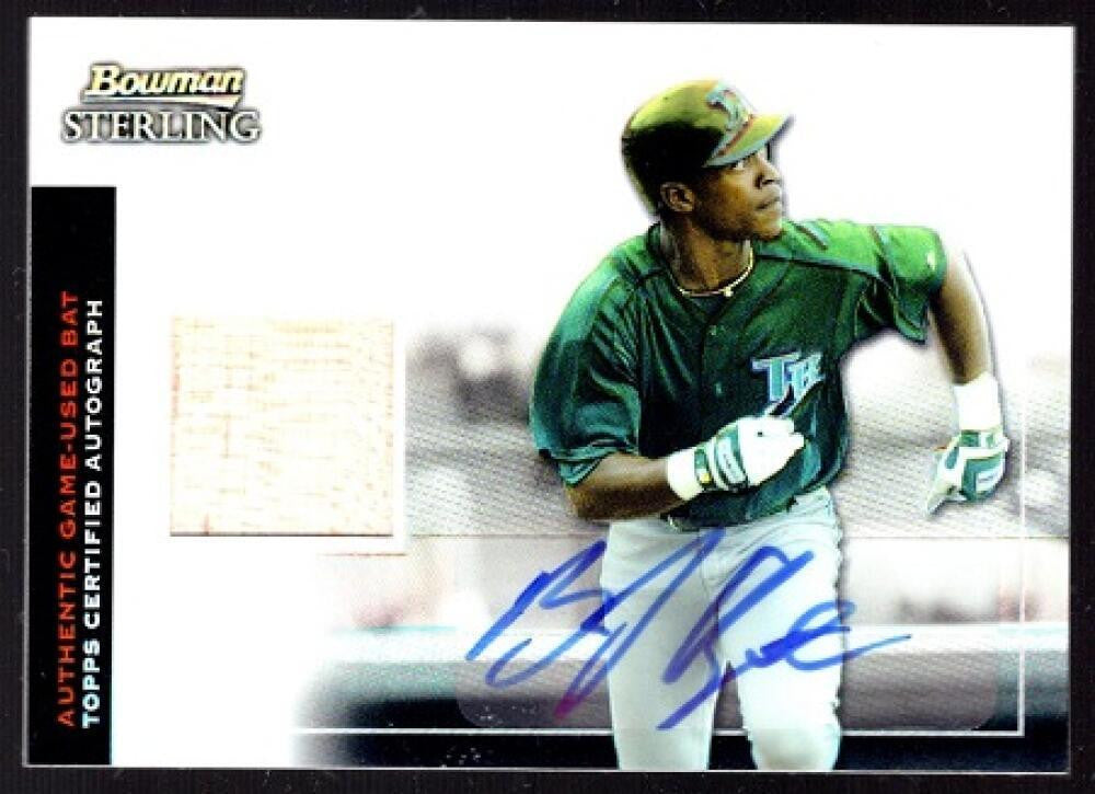2007 Bowman Sterling Refractors #BU B.J. Upton Auto Bat #114/199 Tampa Bay Devil Rays