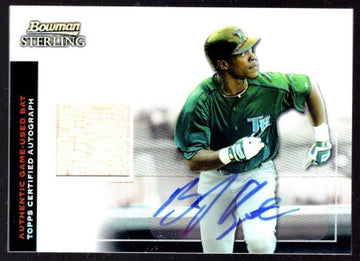 2007 Bowman Sterling Refractors #BU B.J. Upton Auto Bat #114/199 Tampa Bay Devil Rays