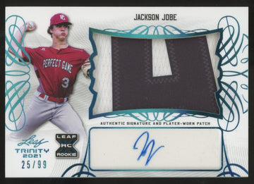 2021 Leaf Trinity Jackson Jobe RC Blue Patch Auto RPA /99 #PA-JJ1