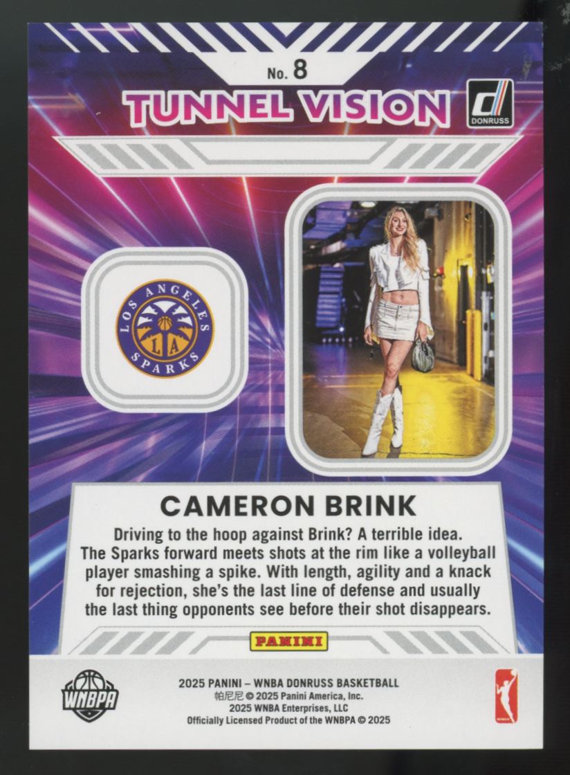 2025 Donruss WNBA Cameron Brink Tunnel Vison Green Fireworks /399 #8