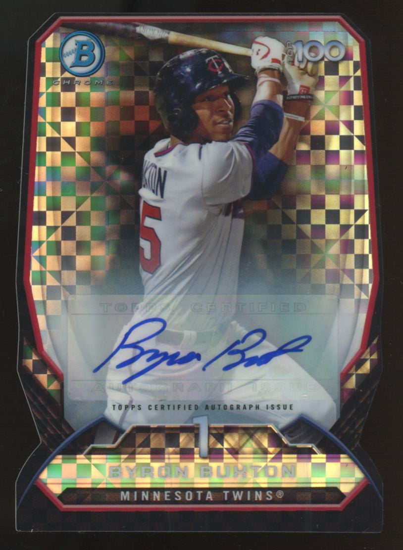 2014 Bowman Chrome Byron Buxton Top 100 X-Fractor Die-Cut Auto /24 #BTP-1