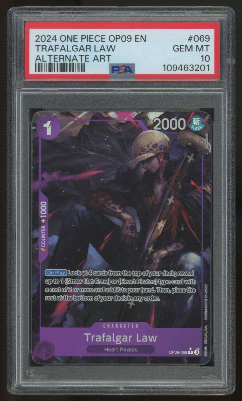 2024 One Piece Trafalgar Law OP09 Alt Art #069 PSA 10
