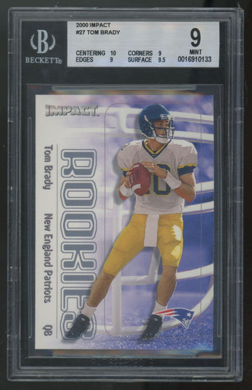 2000 Fleer Impact Tom Brady RC Rookies #27 BGS 9
