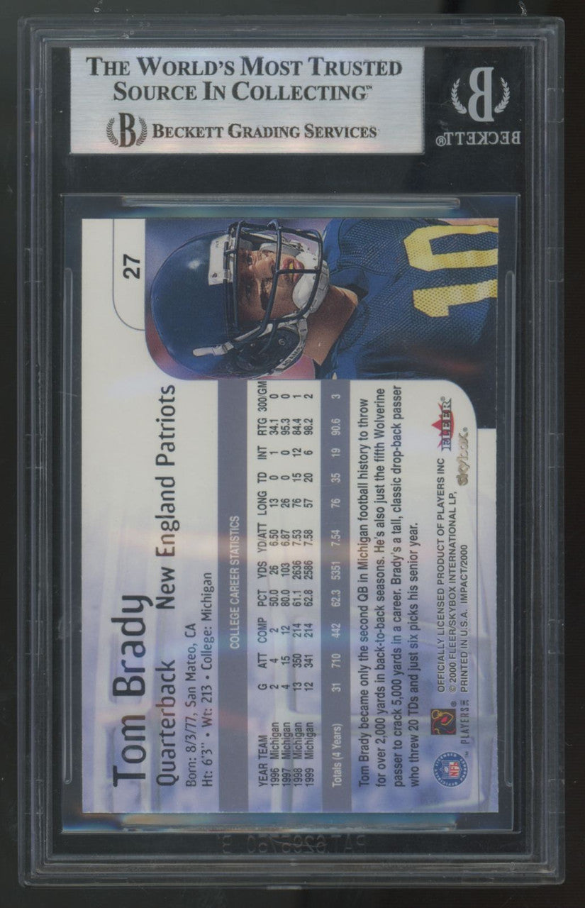 2000 Fleer Impact Tom Brady RC Rookies #27 BGS 9