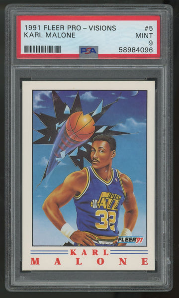 1991-92 Fleer Pro-Visions Karl Malone #5 PSA 9