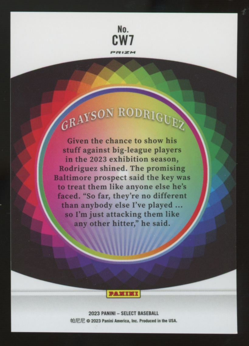 2023 Panini Select Grayson Rodriguez Color Wheel Prizm SSP #CW7
