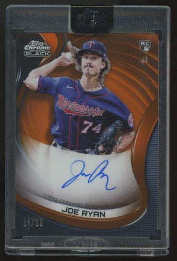 2022 Topps Chrome Black Joe Ryan RC Orange Refractor Auto /25 #CBA-JRY