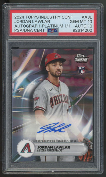 2024 Topps Industry Conference Jordan Lawlar RC Auto Platinum 1/1 PSA 10 10