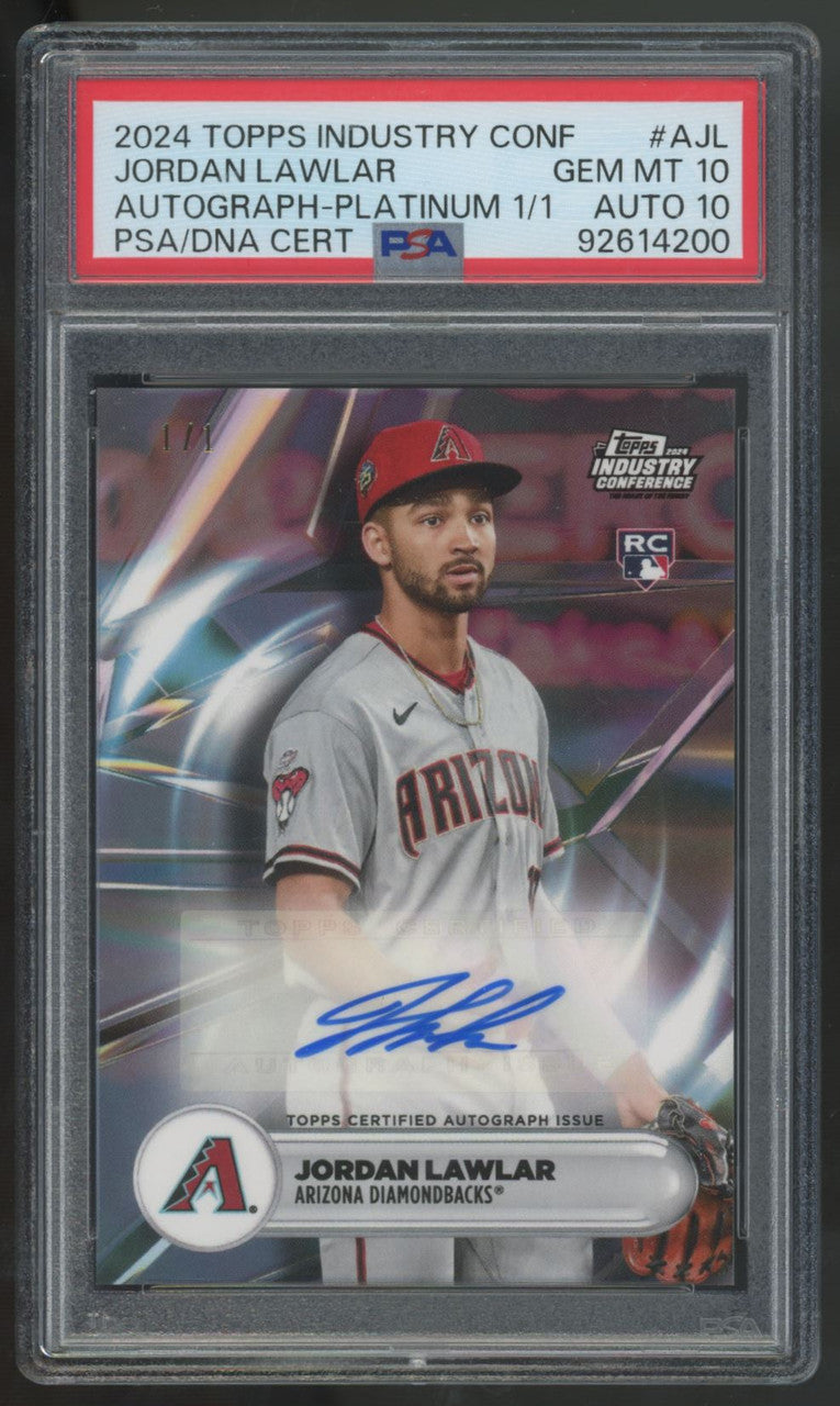 2024 Topps Industry Conference Jordan Lawlar RC Auto Platinum 1/1 PSA 10 10