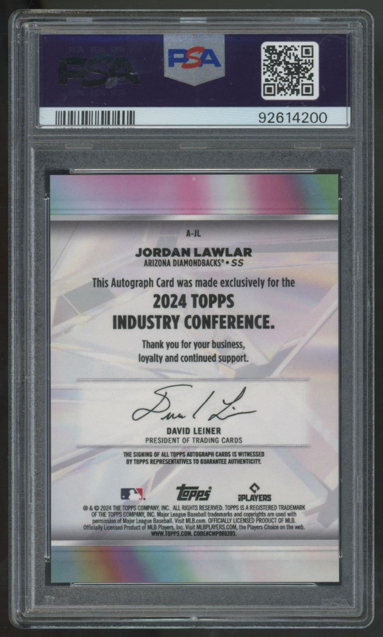 2024 Topps Industry Conference Jordan Lawlar RC Auto Platinum 1/1 PSA 10 10