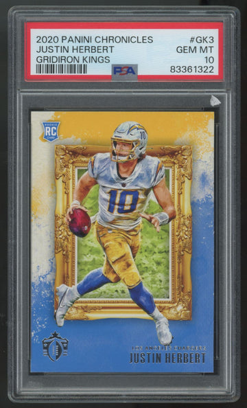 2020 Panini Chronicles Gridiron Kings Justin Herbert RC #GK-3 PSA 10