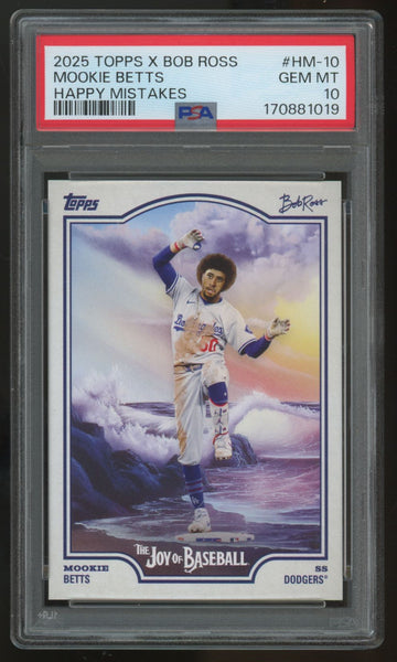 2025 Topps X Bob Ross Mookie Betts Happy Mistakes SSP #HM-10 PSA 10