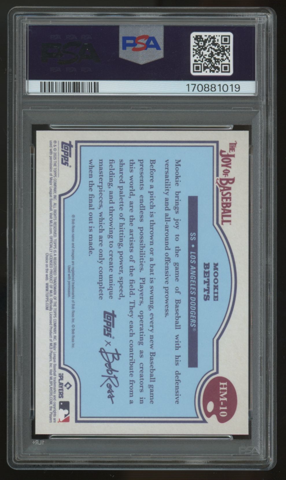2025 Topps X Bob Ross Mookie Betts Happy Mistakes SSP #HM-10 PSA 10
