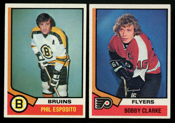 1974-75 Topps Hockey (Lot Of 72 Diff.) W/ Stars VG-EX