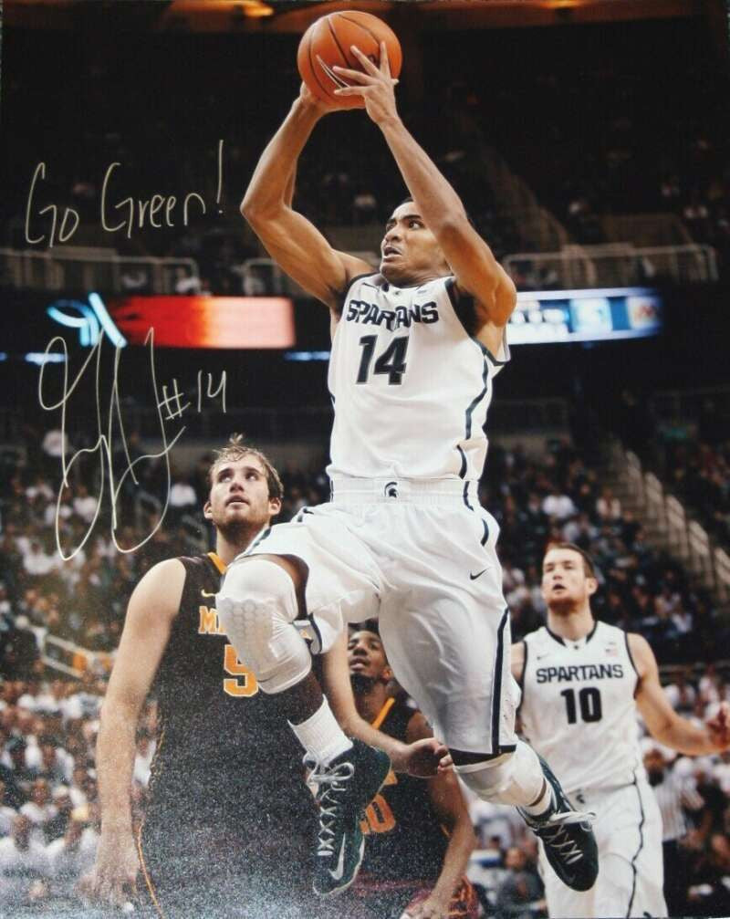 Gary Harris Michigan State Spartans NCAA 16x20 Inscribed Autographed Photograph - White Jersey