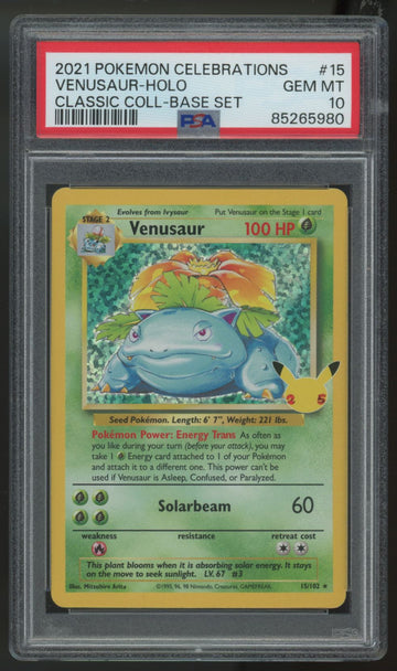 2021 Pokemon Venusaur Classic Collection Holo #15 PSA 10