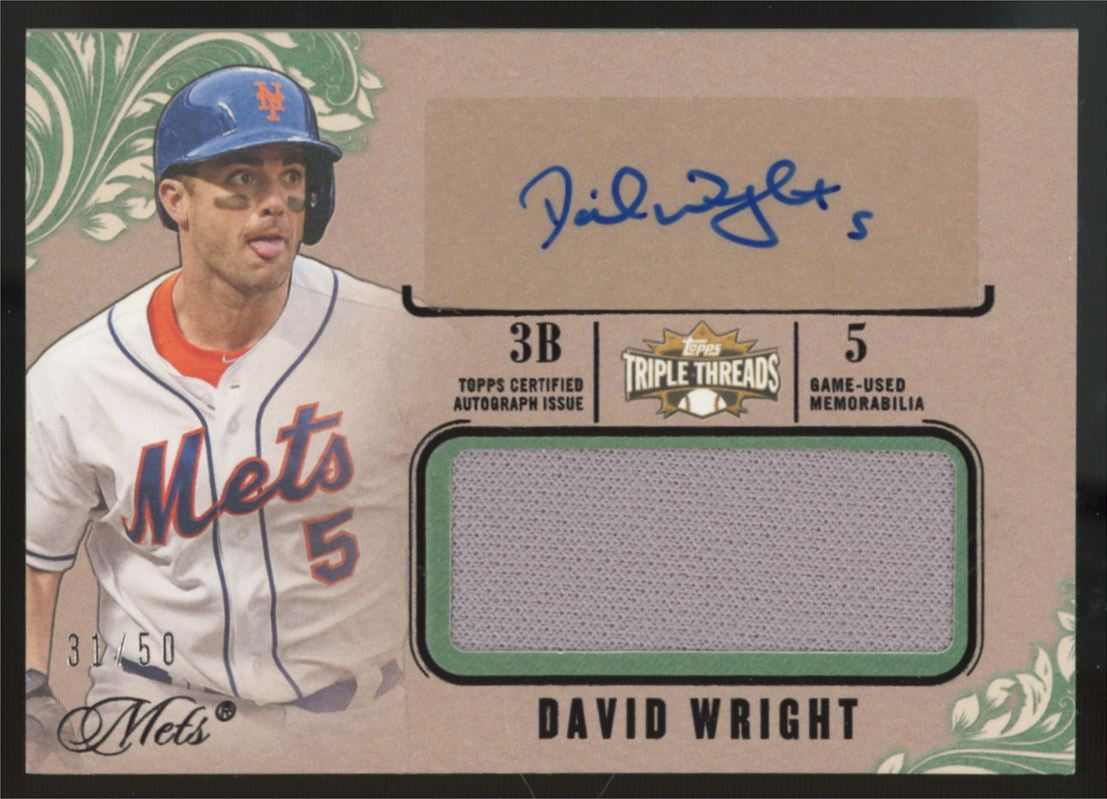 2014 Triple Threads David Wright Unity Auto Jumbo Patch Emerald /50 #UAJR-DW