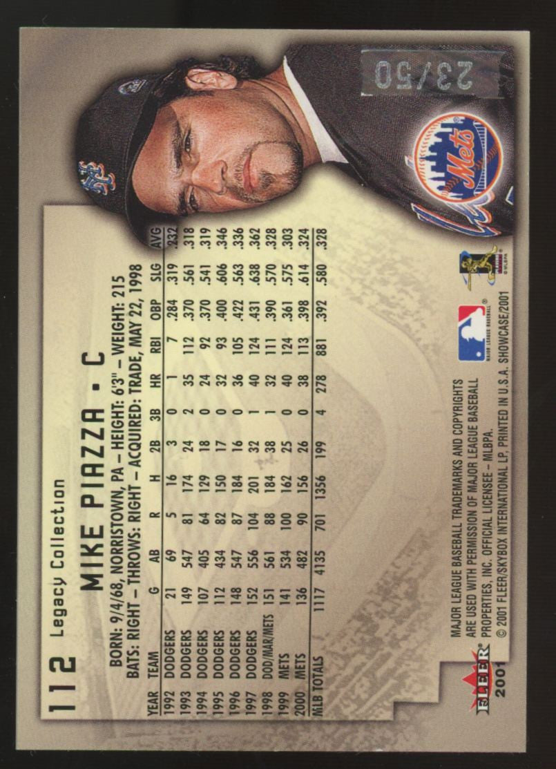 2001 Fleer Showcase Mike Piazza Avant Card /50 #112