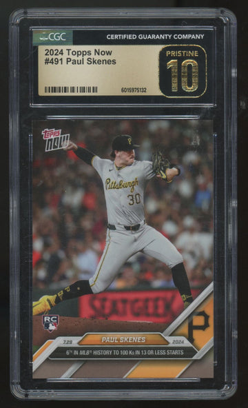 2024 Topps Now Paul Skenes RC #491 CGC 10