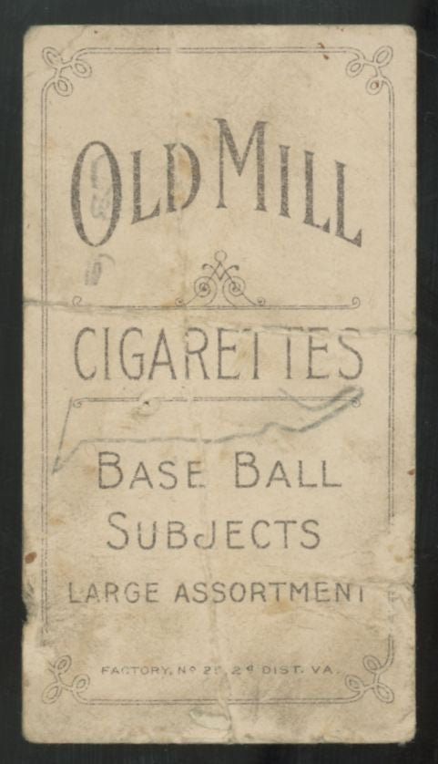 1911 T206 Fred Payne Old Mill Cigarettes Back Poor